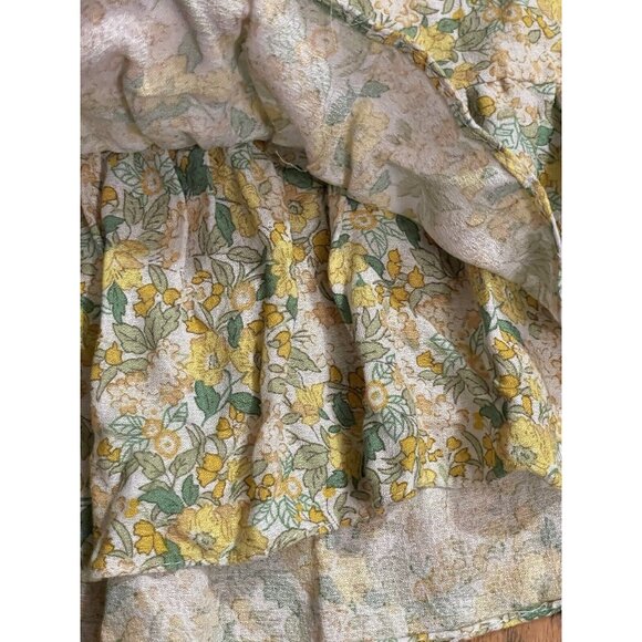 Rachel Zoe Elastic Waist Mini Rayon Ruffled Skirt Yellow Spring Size Medium NEW - Picture 7 of 8